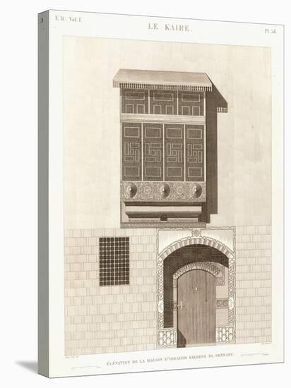 Cairo: Elevation of the House of Ibrahim Kikheyd El Sennary, 1820-1830-null-Stretched Canvas