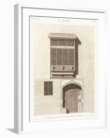 Cairo: Elevation of the House of Ibrahim Kikheyd El Sennary, 1820-1830-null-Framed Giclee Print