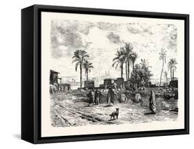 Cairo; from the Left Bank of the Nile, Egypt, 1879-null-Framed Stretched Canvas
