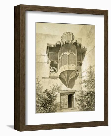 Cairo: House Called Beyt El-Emyr (A Little Dilapidated), 19th Century (Colour Litho)-Emile Prisse d'Avennes-Framed Giclee Print