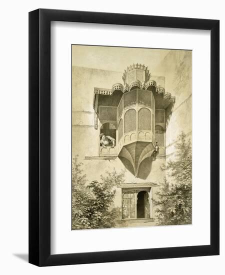 Cairo: House Called Beyt El-Emyr (A Little Dilapidated), 19th Century (Colour Litho)-Emile Prisse d'Avennes-Framed Giclee Print