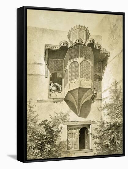 Cairo: House Called Beyt El-Emyr (A Little Dilapidated), 19th Century (Colour Litho)-Emile Prisse d'Avennes-Framed Stretched Canvas