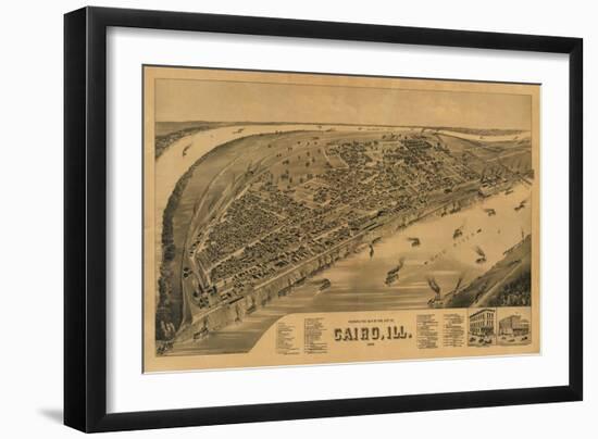 Cairo, Illinois - Panoramic Map-Lantern Press-Framed Art Print