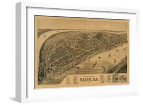 Cairo, Illinois - Panoramic Map-Lantern Press-Framed Art Print