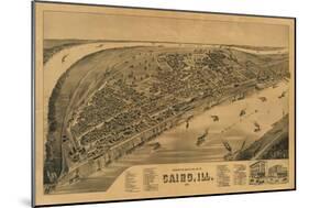 Cairo, Illinois - Panoramic Map-Lantern Press-Mounted Art Print