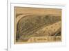 Cairo, Illinois - Panoramic Map-Lantern Press-Framed Premium Giclee Print