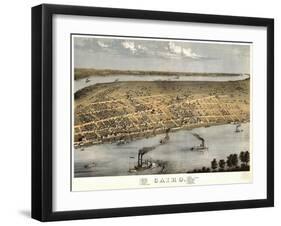Cairo, Illinois - Panoramic Map-Lantern Press-Framed Art Print