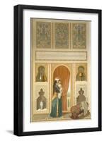 Cairo: Interior of the Domestic House of Sidi Youssef Adami: a Woman Standing in a Room-Emile Prisse d'Avennes-Framed Giclee Print