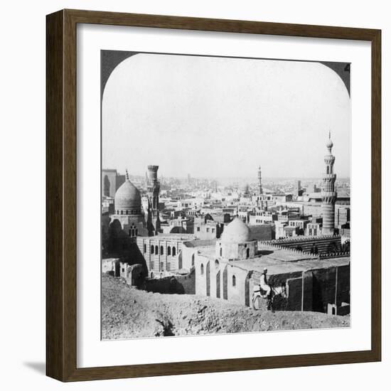 Cairo, Looking South West, across the City to the Pyramids, Egypt, 1905-Underwood & Underwood-Framed Photographic Print