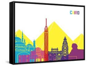 Cairo Skyline Pop-paulrommer-Framed Stretched Canvas