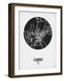 Cairo Street Map Black on White-NaxArt-Framed Art Print