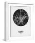 Cairo Street Map Black on White-NaxArt-Framed Art Print