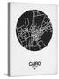 Cairo Street Map Black on White-NaxArt-Stretched Canvas