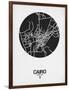 Cairo Street Map Black on White-NaxArt-Framed Art Print