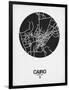 Cairo Street Map Black on White-NaxArt-Framed Art Print