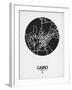 Cairo Street Map Black on White-NaxArt-Framed Art Print