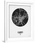 Cairo Street Map Black on White-NaxArt-Framed Art Print