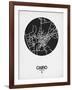 Cairo Street Map Black on White-NaxArt-Framed Art Print