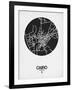 Cairo Street Map Black on White-NaxArt-Framed Art Print