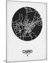 Cairo Street Map Black on White-NaxArt-Mounted Art Print