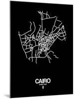 Cairo Street Map Black-NaxArt-Mounted Art Print