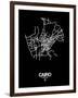 Cairo Street Map Black-NaxArt-Framed Art Print