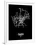 Cairo Street Map Black-NaxArt-Framed Art Print