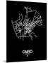 Cairo Street Map Black-NaxArt-Mounted Art Print