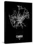 Cairo Street Map Black-NaxArt-Stretched Canvas