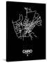 Cairo Street Map Black-NaxArt-Stretched Canvas