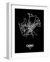 Cairo Street Map Black-NaxArt-Framed Art Print