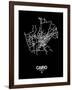 Cairo Street Map Black-NaxArt-Framed Art Print