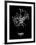 Cairo Street Map Black-NaxArt-Framed Art Print