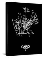 Cairo Street Map Black-NaxArt-Stretched Canvas