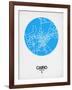 Cairo Street Map Blue-NaxArt-Framed Art Print