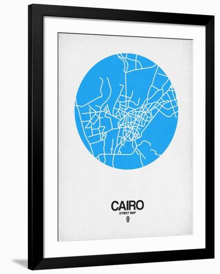 Cairo Street Map Blue-NaxArt-Framed Art Print