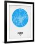 Cairo Street Map Blue-NaxArt-Framed Art Print