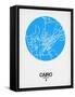 Cairo Street Map Blue-NaxArt-Framed Stretched Canvas