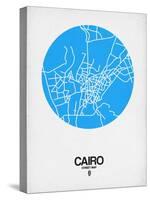 Cairo Street Map Blue-NaxArt-Stretched Canvas