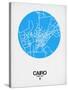 Cairo Street Map Blue-NaxArt-Stretched Canvas