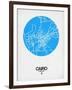 Cairo Street Map Blue-NaxArt-Framed Art Print