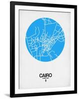 Cairo Street Map Blue-NaxArt-Framed Art Print