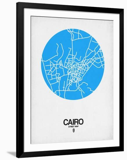 Cairo Street Map Blue-NaxArt-Framed Art Print