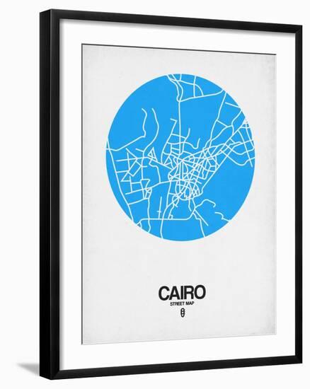 Cairo Street Map Blue-NaxArt-Framed Art Print