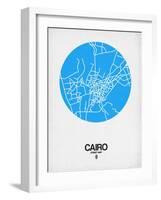 Cairo Street Map Blue-NaxArt-Framed Art Print