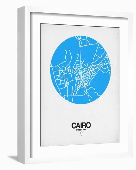 Cairo Street Map Blue-NaxArt-Framed Art Print