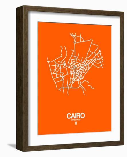 Cairo Street Map Orange-NaxArt-Framed Art Print