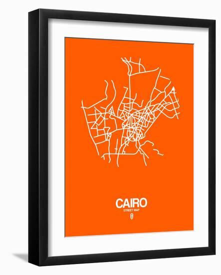 Cairo Street Map Orange-NaxArt-Framed Art Print