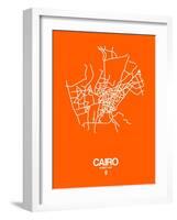 Cairo Street Map Orange-NaxArt-Framed Art Print