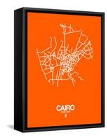 Cairo Street Map Orange-NaxArt-Framed Stretched Canvas